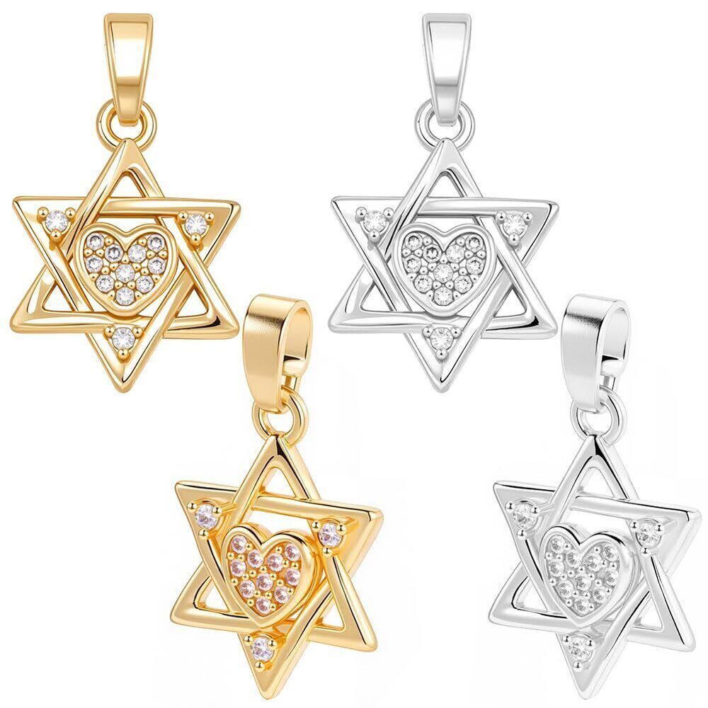 7172 1 Box 16Pcs Star of David Charms 18K Gold & Platinum Plated Brass